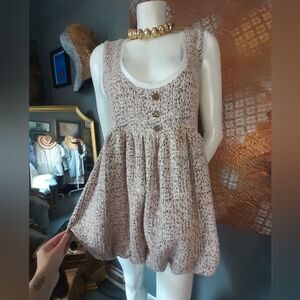 Zara Boucle Cotton Mini Bubble Dress